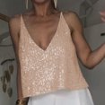 thumbnail image 1 of Top corto para mujer con lentejuelas brillantes Top corto para mujer Top holgado con cuello en V a la moda FLhrweasw Nuevo, 1 of 7
