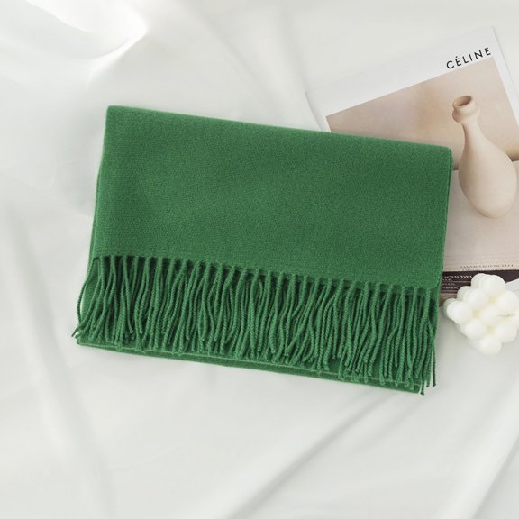 Nvzi 2Pcs woolen blanket scarf, Green warm scarf and elegant shawl, women's winter fashion accessory, suitable for cold weather evening dress, 78.74 × 26.77IN