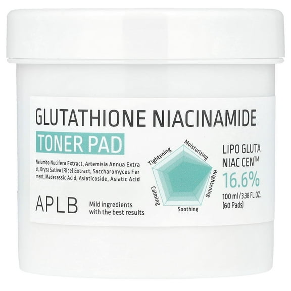 APLB Glutathione Niacinamide, Toner Pad, 60 Pads, 3.38 fl oz (100 ml)