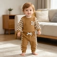 thumbnail image 7 of CAUYDY Baby Girl Clothes Set Preemie Girls Long Sleeved Bodysuit Infant Fall Winter Romper Newborn Going Home Outfit 0 3 6 9 12 18 24 Months Sizes 0-3 Months,Brown, 7 of 7