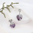 thumbnail image 3 of Purple Grape Beaded Earrings for Women Cute Zircon Grape Dangle Earrings Matching Silver Leaves 3D Creative Fruit Dangle Grape Earrings Girls Charm Be, 3 of 4