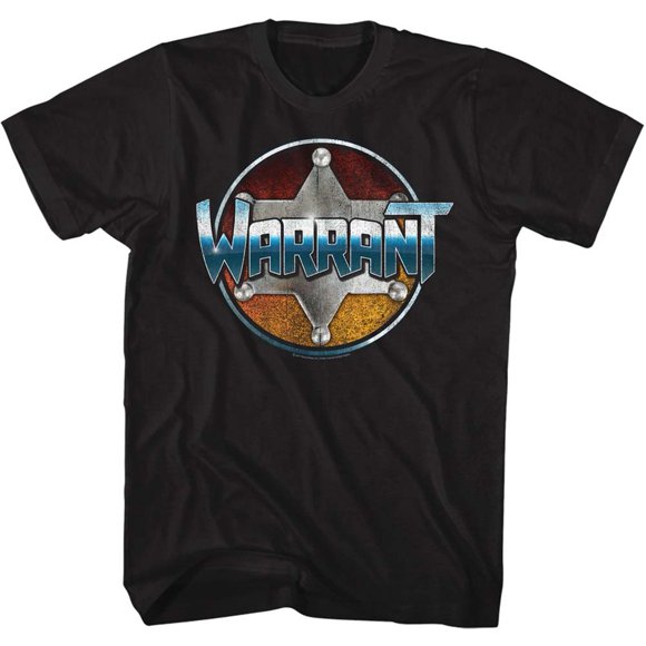 Warrant American Glam Metal Band Chrome Black Adult T-Shirt Tee
