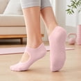 thumbnail image 2 of UTSJKR Womens Professional Open Back Pilates Socks, Thin Breathable Non Slip Gripper Socks, Lightweight Barre Dance Socks for Indoor Fitness Training, 1 Pair, 2 of 9