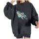 thumbnail image 1 of Sudadera extragrande de lana de manga larga con cuello redondo y estampado de océano salvaje para mujer Fridja fhghd355, 1 of 9