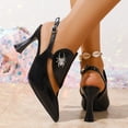 thumbnail image 4 of SACFOF Heels Women Pumps Closed Toe Ankle Strap Pointed Toe Heeled Sandals for Women Stiletto Wedding Dress Shoes, 4 of 5
