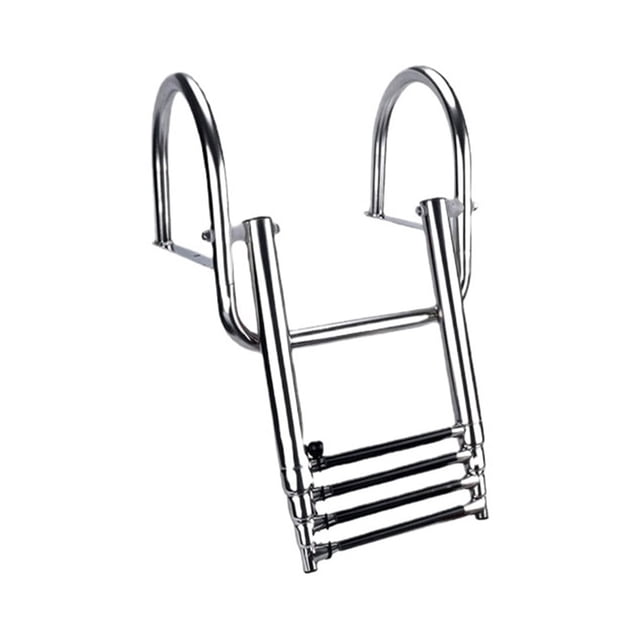 316 Stainless Steel Telescoping Ladder For Marine Yacht/Swimming Pool With Mounting Brackets ,Compact Safe Design