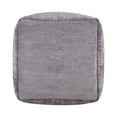 thumbnail image 6 of LR Home Medium Solid Farmhouse Indoor Cube Pouf, Frost Gray, 18" x 18" x 18", 6 of 6