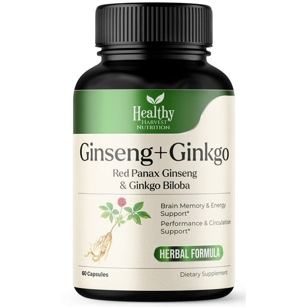 Red Panax Ginseng + Ginkgo Biloba, Nootropic Brain Health Booster