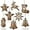 Brown, variant on 8 Pcs Rustic Christmas Tree Ornaments Wooden Farmhouse Christmas Ornaments Angle Snowflake Reindeer Tree Hanging Decor for Xmas Home Office Fireplace Winter (White,4.3 x 3.9 Inches)