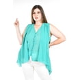 thumbnail image 1 of Blusa sin manga estilo chaleco Roman Fashion / Tallas Extras, 4053 (Menta) verde claro 38, 1 of 5