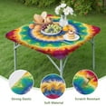 thumbnail image 4 of Rainbow Tie Dye Mandala Pattern Square Fitted Tablecloth with Elastic Edge,Square Table Cover,Washable Elastic Table Cover for Home Kitchen Party Decor 36"x36", 4 of 6