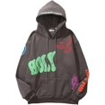 thumbnail image 1 of XINQIHANG Men's Hoodie Hip Hop Pullover Sweaters for Teenagers, 1 of 3