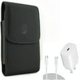 thumbnail image 1 of PD Type-C 25W Fast Home Charger w Leather Case Belt Clip for Samsung Galaxy A53 5G,A33 5G Phones - 6ft USB-C Cable Quick Power Adapter, Holster Cover Pouch Vertical, 1 of 13