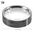 thumbnail image 4 of Anillo de Compromiso de Acero de Titanio Sin Diamantes de Imitación Redondos 7 Masculino, 4 of 6