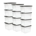 thumbnail image 1 of Set de 12 Contenedores de Almacenamiento Transparentes Sterilite de 47L con Tapa Gris, 1 of 6