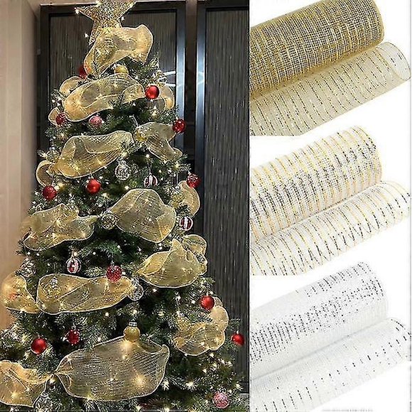 Christmas Tree Ribbon For Xmas Tree Decorations