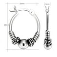 thumbnail image 2 of Tilo Jewelry 925 Sterling Silver Oxidized Tribal Bali Beaded Oval Hoop Earrings (23mm) for Women, Men, Unisex, 2 of 6