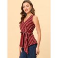 thumbnail image 2 of INSPIRE CHIC Top peplum envolvente con dobladillo asimétrico en la cintura con cuello en V sin mangas para mujerrojo L, 2 of 5