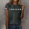 thumbnail image 2 of Women's Freedom Print Casual T-Shirt, Comfortable and Breathable Shirt for Famale, Gray Dark, XXXL, 2 of 4