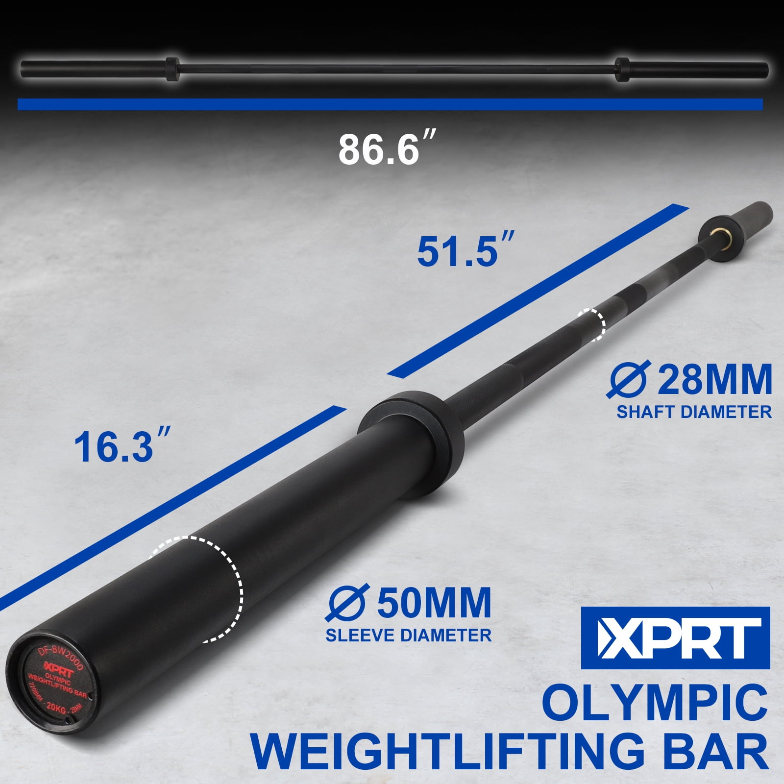 XPRT Fitness Solid Steel 20KG Olympic Weightlifting Bar