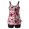 thumbnail image 4 of Birdeem Bikinis Sets for Women Ladies Fashion Multicolor Retro Flower Leaf Print Swimming Trunks Sling Women Split Swimsuit, 4 of 12