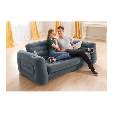 Intex Pull-Out Inflatable Bed - Queen Size Convertible Sofa Bed For Guests & Dorm Rooms