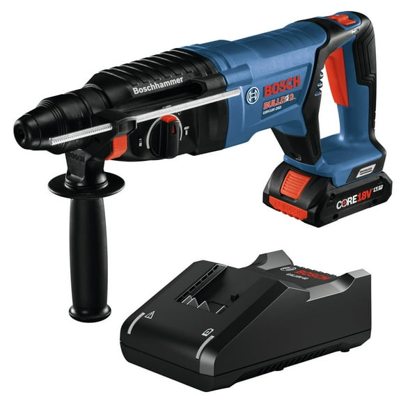 Restored Bosch GBH18V-26DK15-RT 18V EC Brushless Lithium-Ion SDS-Plus Bulldog 1 in. Cordless Rotary Hammer Kit (4 Ah)