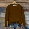 thumbnail image 7 of KkSLirnhs Solid Color Sweatshirt for Girls 5 Years Toddler Kids Boys Girls Spring Cute Solid Color Long Sleeve CrewNeck Sweatshirt Pullover Top Hoodies Brown, 7 of 7