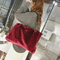 thumbnail image 3 of New plush handbag fashion plush bag ladies shoulder bag-red, 3 of 5