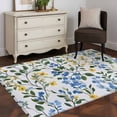 thumbnail image 3 of 4'x6' Area Rugs, Blue Yellow Floral Spring Indoor Outdoor Area Rug for Living Room Bedroom, Green Pastoral Summer Botanical Washable Bathroom Rugs Kitchen Floor Carpet Mats Home Decor Aesthetic, 3 of 8