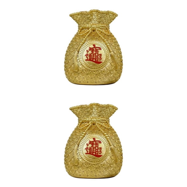 2 Jarrones , Decoración Creativa para El Hogar, Bolsa Plateada, Artesanías de Resina Zulema florero