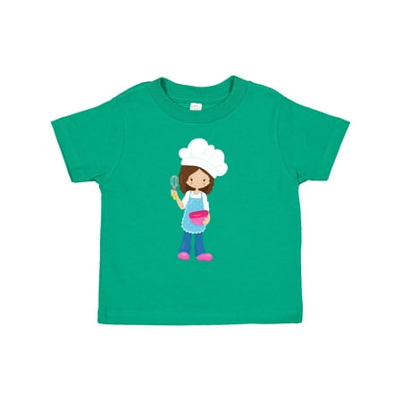 

Inktastic Baking Baker Pastry Chef Cute Girl Brown Hair Gift Toddler Toddler Girl T-Shirt