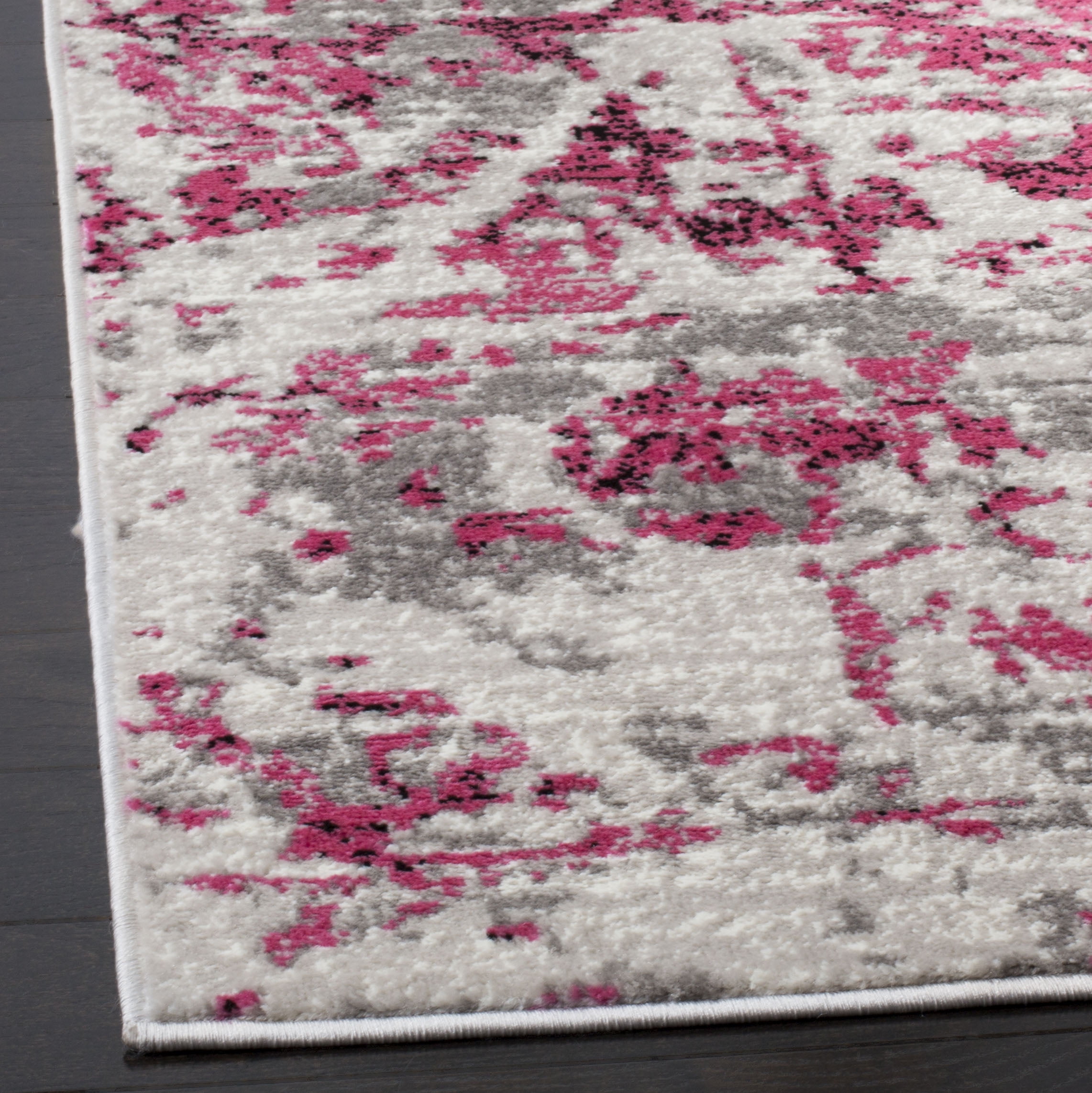 SAFAVIEH Skyler Joisse Distressed Area Rug, Pink/Ivory, 8' x 8' Square