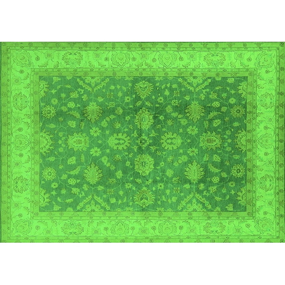 Ahgly Company Indoor Rectangle Oriental Green Traditional Area Rugs, 2' x 3'