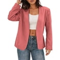 thumbnail image 4 of Paiwinds Women's Blazer Jackets Casual Open Front Collarless Long Sleeve with Decorative Buttons Oversized Relaxed Fit Outerwear, 4 of 9