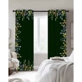 thumbnail image 4 of Green Leaf Blackout Curtains for Bedroom Living Room Darkening Curtains 63 Inches Long Pastoral Summer Botanical Watercolor Window Curtain 2 Panels Set Window Treatment Grommet Drapes 52"x63", 4 of 9