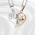 thumbnail image 1 of Collar de pareja en forma de corazón Collares Colgante Amante Pareja Aleación Fuerte dureza Collar de rompecabezas en forma de corazón para uso diario Oro, 1 of 10