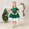 thumbnail image 3 of HAWEE Robe Longue de Princesse pour Fête de Noël pour Filles, Mignonne, Dessin Animé, Père Noël, Flocon de Neige, Robes, 3 of 6