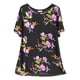 thumbnail image 1 of Gibobby Playera de Manga Corta con Cuello Redondo Camiseta manga corta casual con estampado floral suelto moda para mujer(Morado,CH), 1 of 3