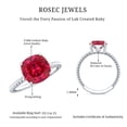 thumbnail image 5 of Lab Created Ruby Solitaire Ring with Surprise Diamond - 2 Carat - AAAA Grade certified, 925 Sterling Silver, US 4.00, 5 of 8