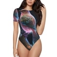 thumbnail image 1 of Balery Bird 3 Body de cuello redondo de manga corta para mujer Tops de manga corta Tops básicos-Large, 1 of 7