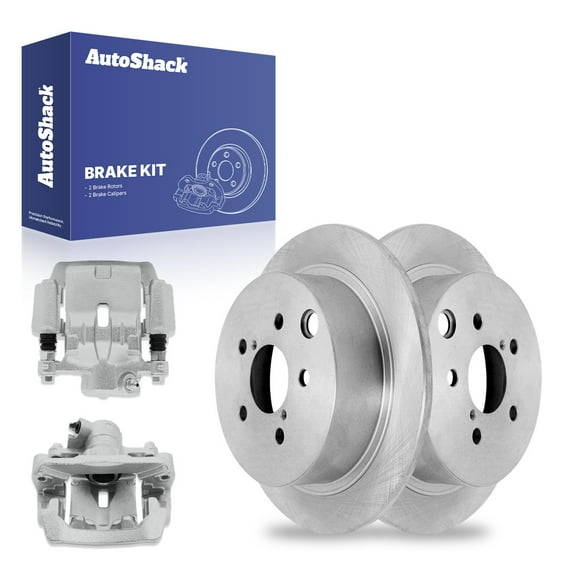 AutoShack 10.78" (273.8 mm) Rear Solid Brake Rotors   Calipers | Replacement for 2012-2014 Subaru Impreza | 4-PC Brake Kit