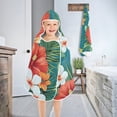 thumbnail image 4 of Tropical Flowers with Hibiscus Hooded Beach Towel Kids Bath Towels Quick Dry for Pool Swiming 50" x 23.5" Microfiber Soft Bathrobe, 4 of 7