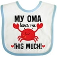 thumbnail image 3 of Inktastic Oma Loves Me Grandson Boys or Girls Baby Bib, 3 of 4