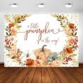 thumbnail image 1 of A Little Pumpkin is On The Way Backdrop Pumpkin Theme Baby Shower Party Decorations Fall Pumpkin Floral Baby Shower Photoshoot Background Photo Booth Banner, 1 of 5