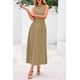 thumbnail image 4 of Vestido PRETTYGARDEN sin mangas plisado línea A midi color camel XXL, 4 of 8