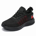 thumbnail image 2 of Men's Low-Top Lace-Up Mesh Walking Shoes Striped Vamp Detail Streamlined Textured Sole Casual Daily Sneakers, 2 of 6