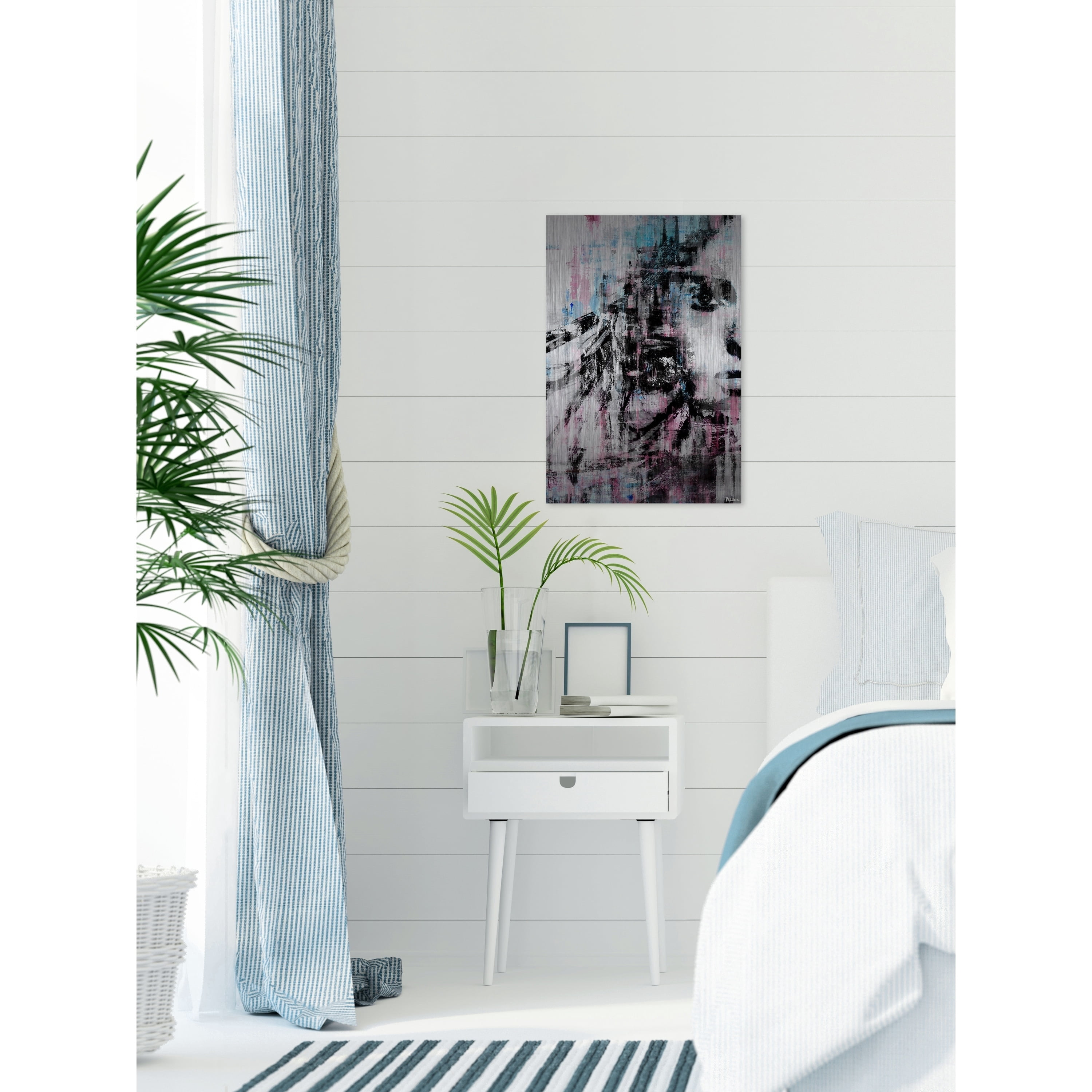 Marmont Hill "Half Face Beauty" Painting Print on Brushed Aluminum