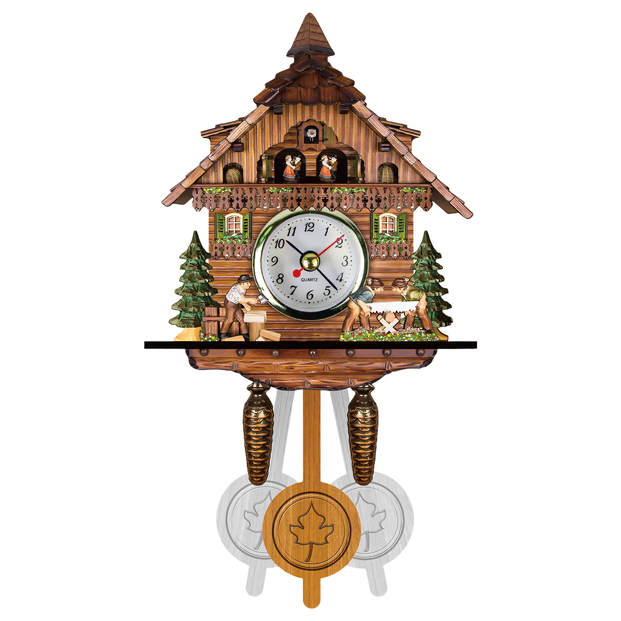 CCOCC Cuckoo Clock,Traditional Wall Clock,Authentic German Black Forest Style House Clock with a Stunning Golden Dial