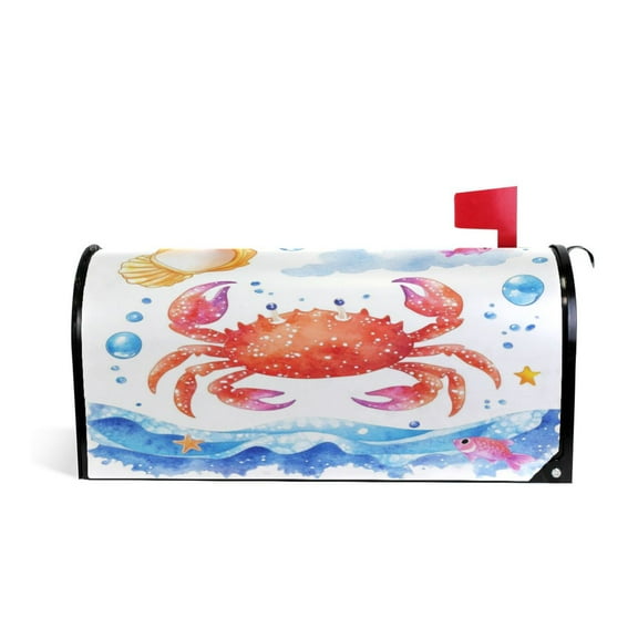 Mailbox Covers Magnetic Large Size 25.4x20.78 in Mailbox Wraps Post for Garden Yard Decor Cute Cartoon Crab